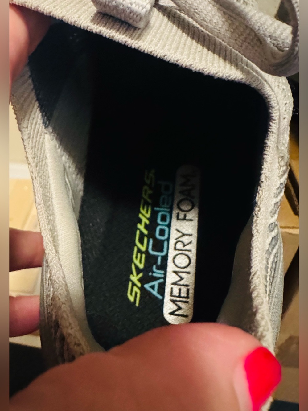 Skechers Light Gray Knit Slip-On Men's Sneakers with Air Cushion - Picture 7 of 10